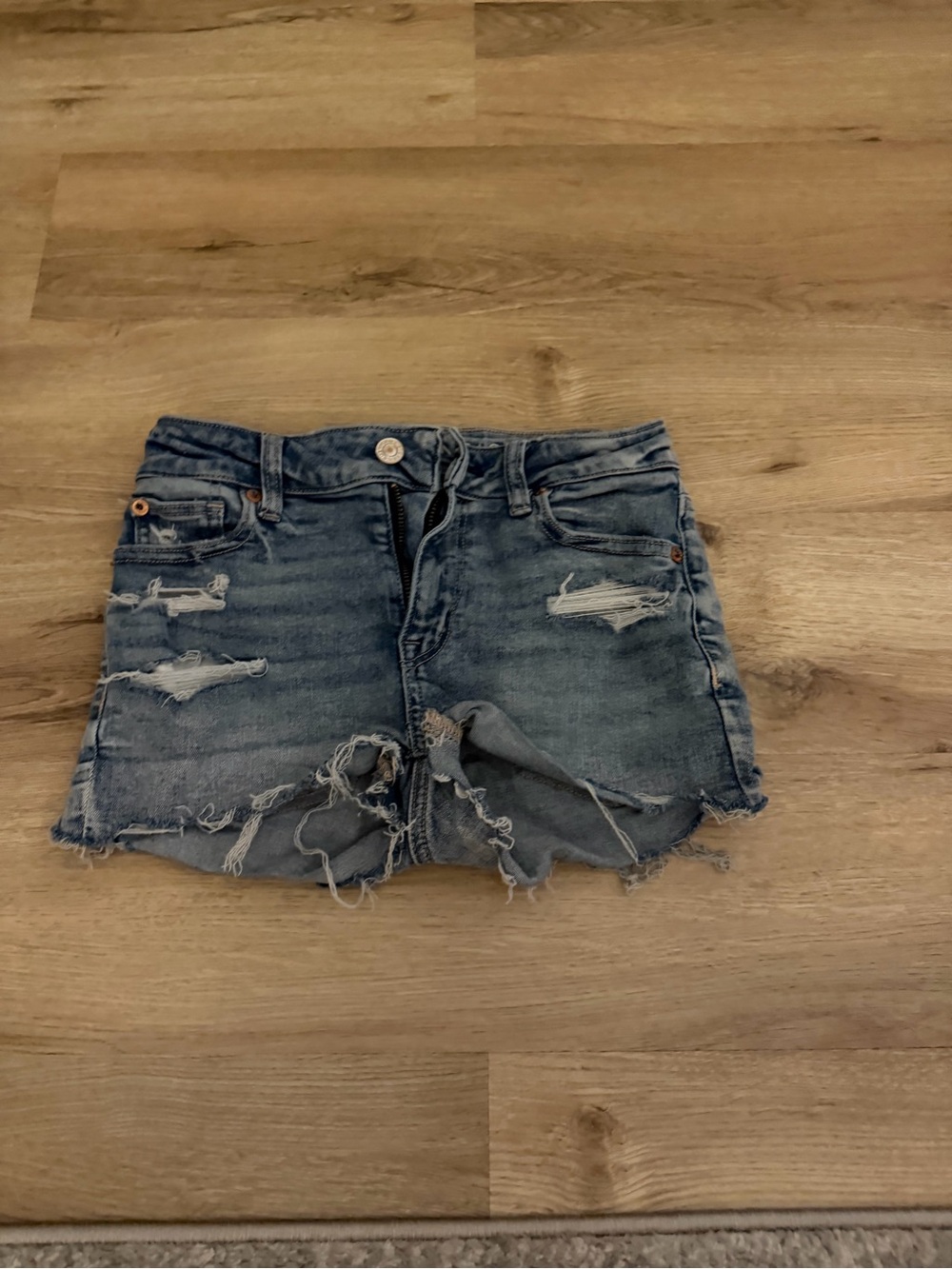 American Eagle Outfitters Distressed Denim Jean Shorts - Blue